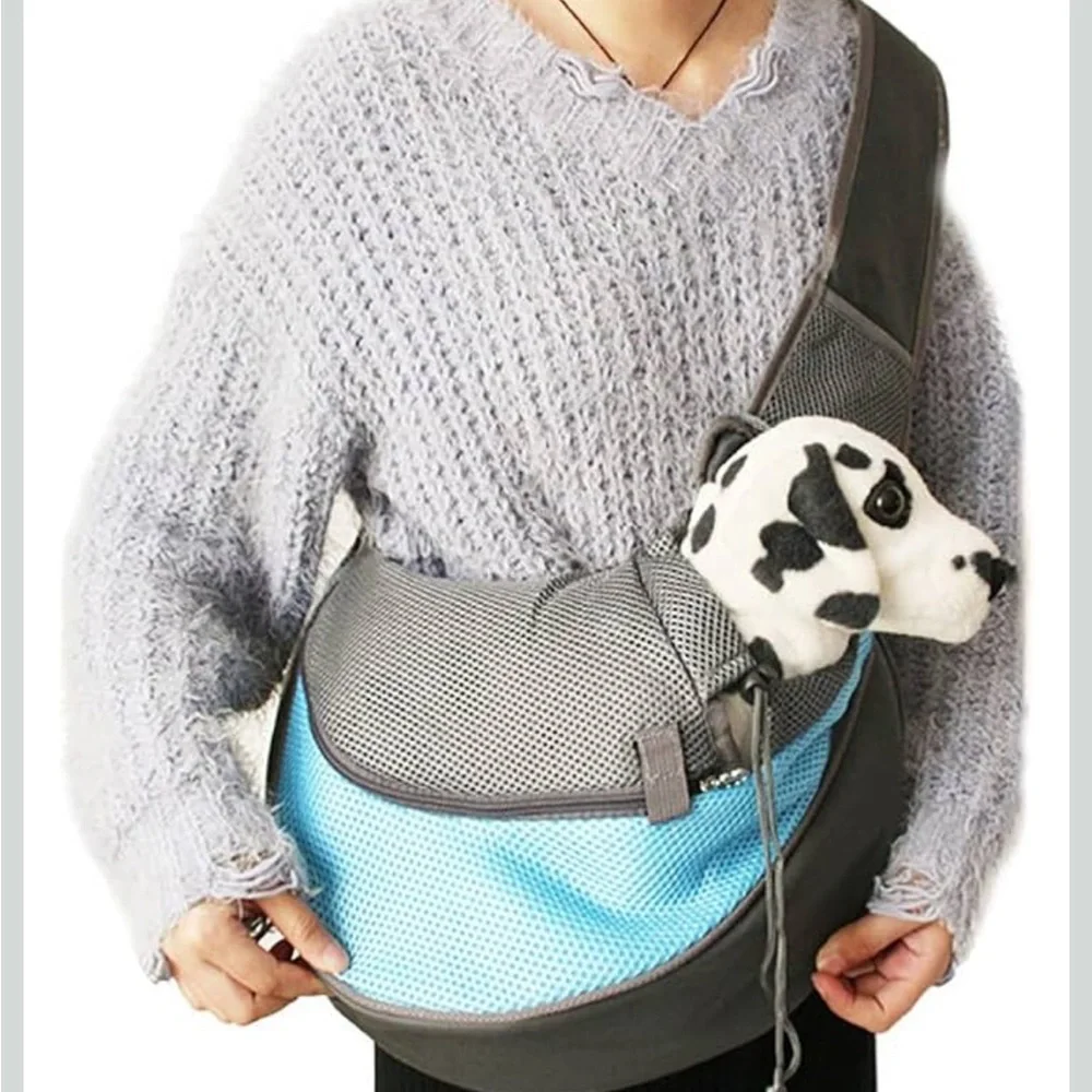 Yudodo Pet Carrier Sling Small Dogs Sky Blue Gray Breathable Mesh Travel Bag NEW